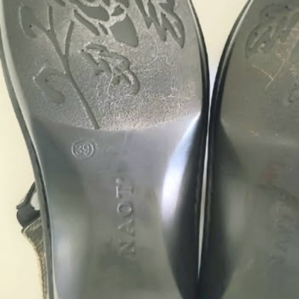 39 NAOT Faso Leather Metallic Metal Slingback Open Toe Sandal Shoe Women 8 8.5 - Picture 11 of 16